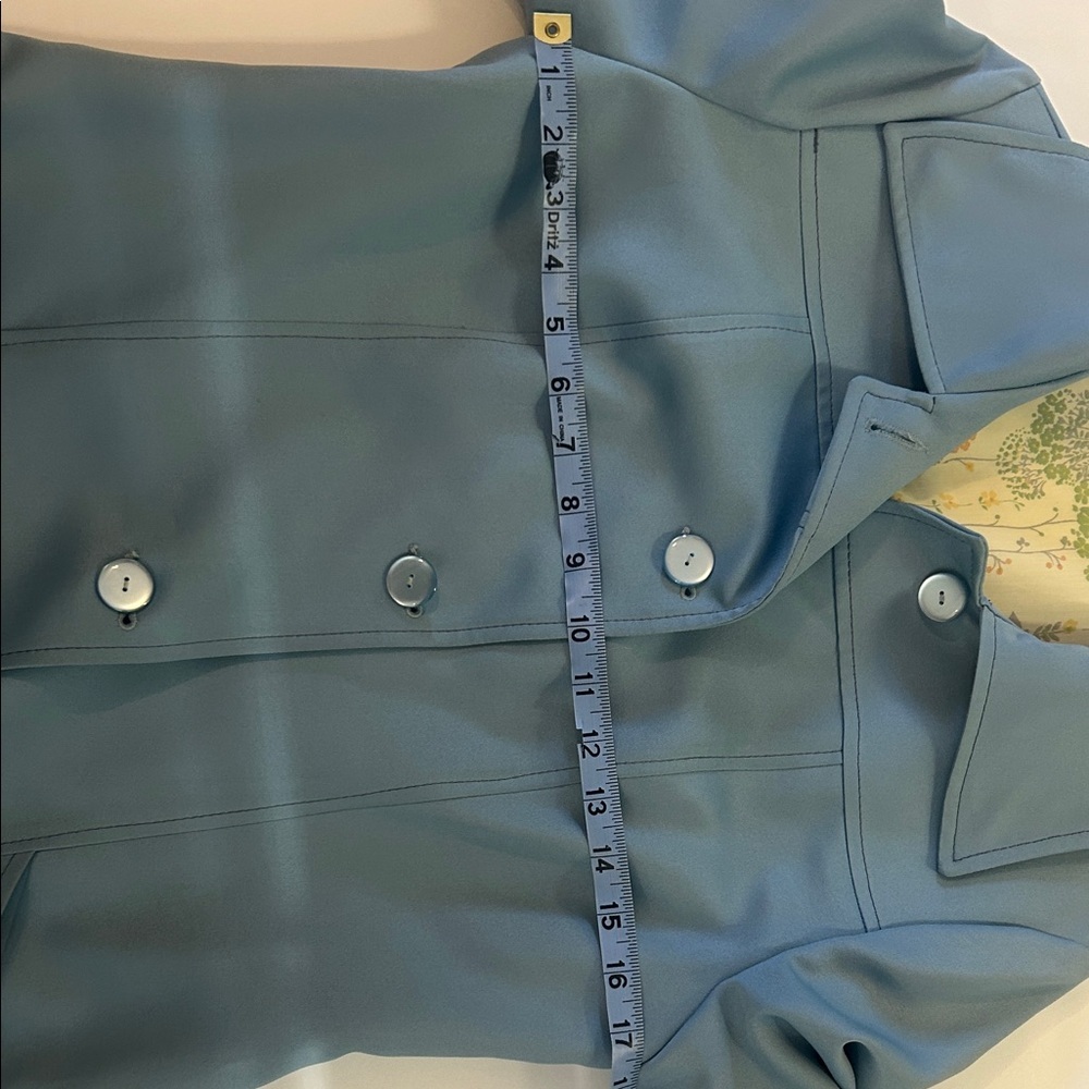 Chic Light Blue Women's Trench Coat - Picture 9 of 9